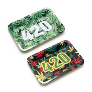 Fashionable Rolling Tray Set - Cannabis Artistry, Effortless Rolling, Unique 420 Design!